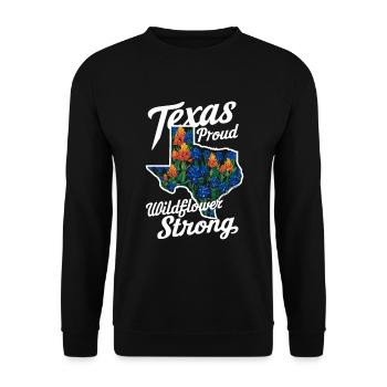 Texas Fleurs sauvages Saison Champs Fleurs Texas - Sweat-shirt Unisexe - noir - Devant - Alina (178cm) & Michal (187cm)