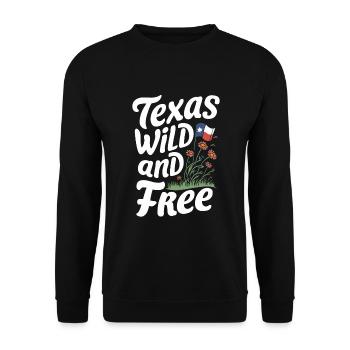 Texas Fleurs sauvages Saison Champs Fleurs Texas - Sweat-shirt Unisexe - noir - Devant - Alina (178cm) & Michal (187cm)
