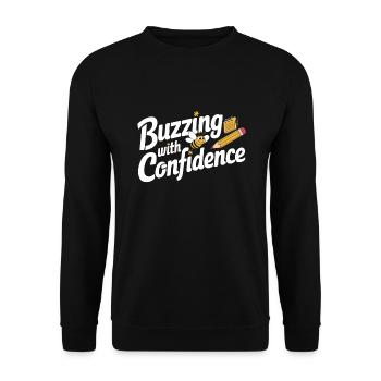 Spelling Contest Championship Word Nerd - Unisex Sweatshirt - black - Front - Alina (178cm) & Michal (187cm)