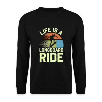 Skater Life: Downhill Longboarding Und Street - Unisex Pullover - Schwarz - Vorne - Alina (178cm) & Michal (187cm)