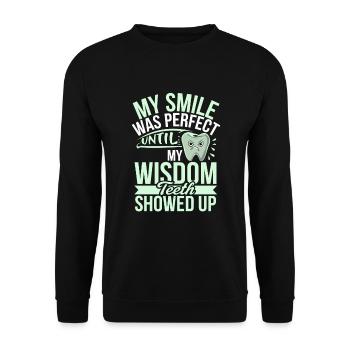 Funny Wisdom Tooth Survivor | Dental - Unisex Sweatshirt - black - Front - Alina (178cm) & Michal (187cm)