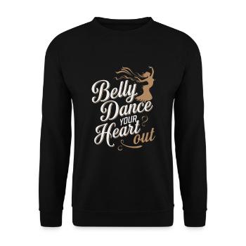 Rhythmische Bewegungen im Orientalischen Tanz: - Unisex Pullover - Schwarz - Vorne - Alina (178cm) & Michal (187cm)