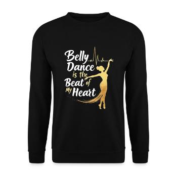 Mouvements rythmiques en danse orientale : - Sweat-shirt Unisexe - noir - Devant - Alina (178cm) & Michal (187cm)
