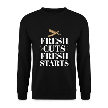 Vibrations de salon de coiffure et coupes de cheveux classiques pour - Sweat-shirt Unisexe - noir - Devant - Alina (178cm) & Michal (187cm)