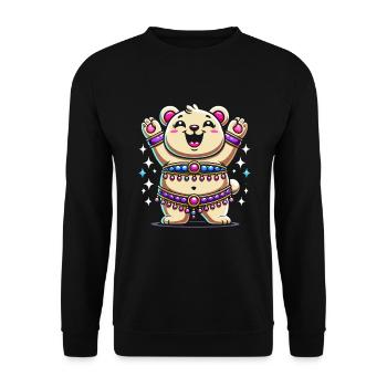 Rhythmische Bewegungen im Orientalischen Tanz: - Unisex Pullover - Schwarz - Vorne - Alina (178cm) & Michal (187cm)