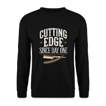 Barber Shop Vibes and Classic Haircuts for - Unisex Sweatshirt - black - Front - Alina (178cm) & Michal (187cm)