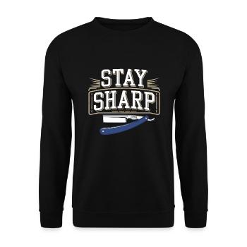 Barber Shop Vibes and Classic Haircuts for - Unisex Sweatshirt - black - Front - Alina (178cm) & Michal (187cm)