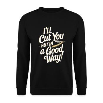 Barber Shop Vibes and Classic Haircuts for - Unisex Sweatshirt - black - Front - Alina (178cm) & Michal (187cm)