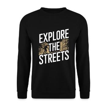 Skater Life: Downhill Longboarding Und Street - Unisex Pullover - Schwarz - Vorne - Alina (178cm) & Michal (187cm)