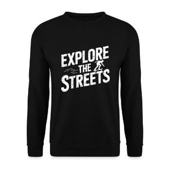 Skater Life: Downhill Longboarding Und Street - Unisex Pullover - Schwarz - Vorne - Alina (178cm) & Michal (187cm)