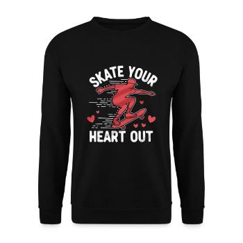 Skater Life: Downhill Longboarding Und Street - Unisex Pullover - Schwarz - Vorne - Alina (178cm) & Michal (187cm)