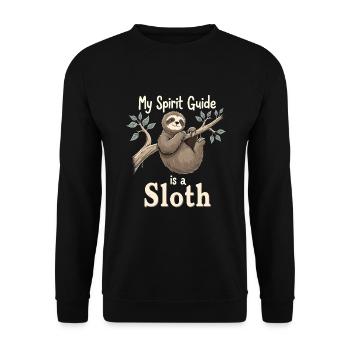 Spiritueller Weg des Faultiers: Mystische Kunst - Unisex Pullover - Schwarz - Vorne - Alina (178cm) & Michal (187cm)