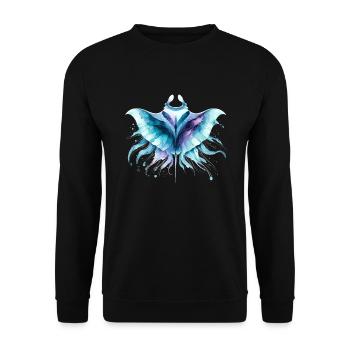 Majestic Manta Ray Ocean Adventure for Marine Life - Unisex Sweatshirt - black - Front - Alina (178cm) & Michal (187cm)