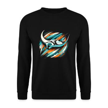 Majestic Manta Ray Ocean Adventure for Marine Life - Unisex Sweatshirt - black - Front - Alina (178cm) & Michal (187cm)