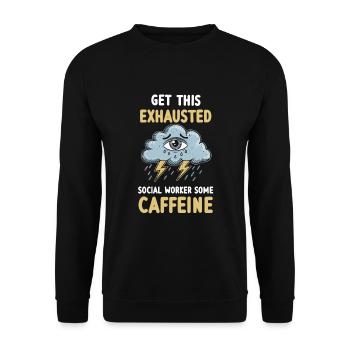 Erschöpfung und Burnout Überarbeiteter - Unisex Pullover - Schwarz - Vorne - Alina (178cm) & Michal (187cm)