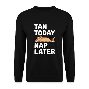 Sunny days with the relaxed cat under the - Unisex Sweatshirt - black - Front - Alina (178cm) & Michal (187cm)