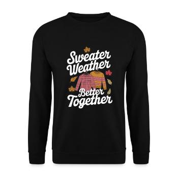 Herbstliche Farbenpracht für Naturliebhaber und - Unisex Pullover - Schwarz - Vorne - Alina (178cm) & Michal (187cm)