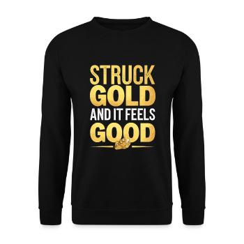 Gold Rush Adventure Gold Prospector Treasure Hunt - Unisex Sweatshirt - black - Front - Alina (178cm) & Michal (187cm)