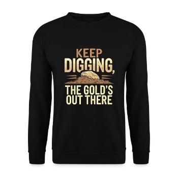Gold Rush Adventure Gold Prospector Treasure Hunt - Unisex Sweatshirt - black - Front - Alina (178cm) & Michal (187cm)