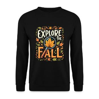 Herbstliche Farbenpracht für Naturliebhaber und - Unisex Pullover - Schwarz - Vorne - Alina (178cm) & Michal (187cm)