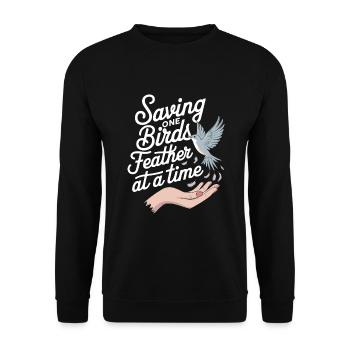 Passionné par le sauvetage des oiseaux et la faune sauvage - Sweat-shirt Unisexe - noir - Devant - Alina (178cm) & Michal (187cm)
