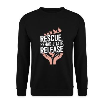 Passionné par le sauvetage des oiseaux et la faune sauvage - Sweat-shirt Unisexe - noir - Devant - Alina (178cm) & Michal (187cm)