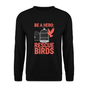 Passionné par le sauvetage des oiseaux et la faune sauvage - Sweat-shirt Unisexe - noir - Devant - Alina (178cm) & Michal (187cm)