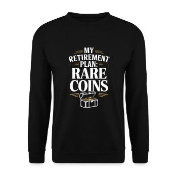 Coin Collector Coin Collection Numismatic History - Unisex Pullover - Schwarz - Vorne - Alina (178cm) & Michal (187cm)