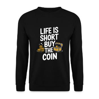 Coin Collector Coin Collection Numismatic History - Unisex Pullover - Schwarz - Vorne - Alina (178cm) & Michal (187cm)