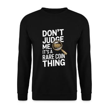 Coin Collector Coin Collection Numismatic History - Unisex Pullover - Schwarz - Vorne - Alina (178cm) & Michal (187cm)