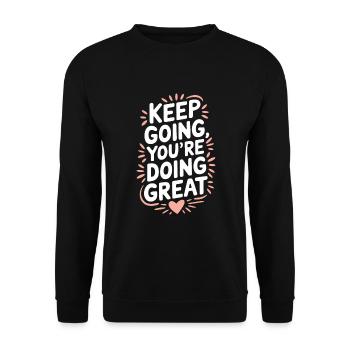 Harness Positivity And Mental Well-Being Through - Unisex Pullover - Schwarz - Vorne - Alina (178cm) & Michal (187cm)