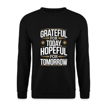 Harness Positivity And Mental Well-Being Through - Unisex Pullover - Schwarz - Vorne - Alina (178cm) & Michal (187cm)