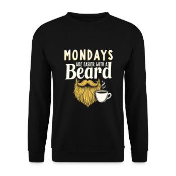 Bearded Professional Work Life Beard Pride Bearded - Unisex Sweatshirt - black - Front - Alina (178cm) & Michal (187cm)