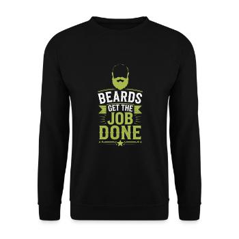Bearded Professional Work Life Beard Pride Bearded - Unisex Sweatshirt - black - Front - Alina (178cm) & Michal (187cm)