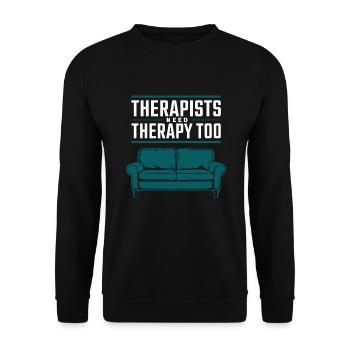 Mental Health Advocate Therapy Support Emotional - Unisex Sweatshirt - black - Front - Alina (178cm) & Michal (187cm)