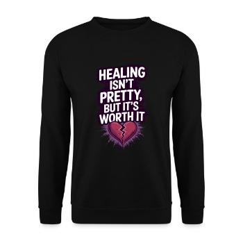 Mental Health Advocate Therapy Support Emotional - Unisex Sweatshirt - black - Front - Alina (178cm) & Michal (187cm)