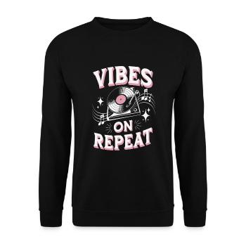 Chill Vibes Music Lover Laid-Back Relaxing Music - Unisex Sweatshirt - black - Front - Alina (178cm) & Michal (187cm)
