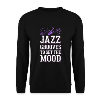 Smooth Jazz Vibes for Jazz Lovers and Enthusiasts - Unisex Sweatshirt - black - Front - Alina (178cm) & Michal (187cm)
