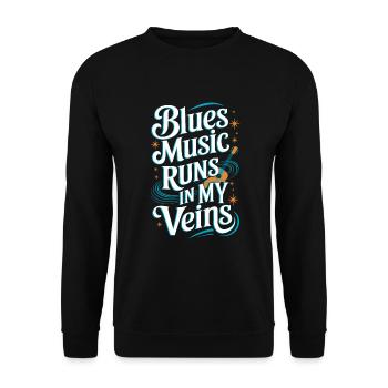 Soulful Tunes for Blues Lovers Embrace the Rhythms - Unisex Sweatshirt - black - Front - Alina (178cm) & Michal (187cm)