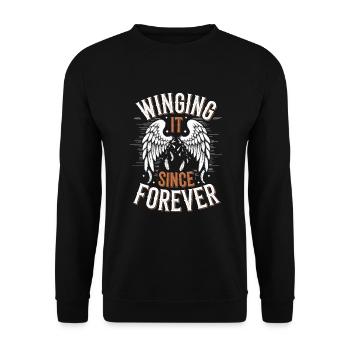 Emo Vibes and Emotional Punk Aesthetic for the - Unisex Pullover - Schwarz - Vorne - Alina (178cm) & Michal (187cm)