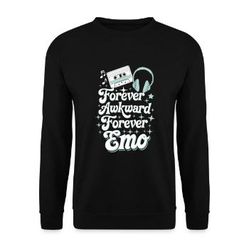 Emo Vibes and Emotional Punk Aesthetic for the - Unisex Pullover - Schwarz - Vorne - Alina (178cm) & Michal (187cm)