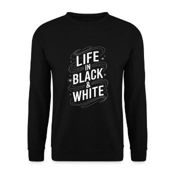 Emo Vibes and Emotional Punk Aesthetic for the - Unisex Pullover - Schwarz - Vorne - Alina (178cm) & Michal (187cm)