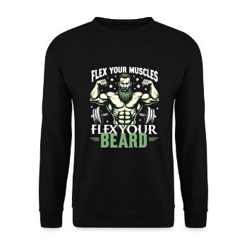 Beard Gains Fitness Enthusiast With Beard and - Unisex Sweatshirt - black - Front - Alina (178cm) & Michal (187cm)