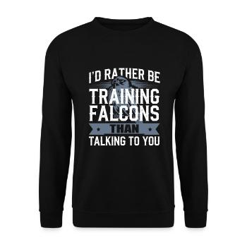 Explore the Art of Falconry with Magnificent Birds - Unisex Sweatshirt - black - Front - Alina (178cm) & Michal (187cm)