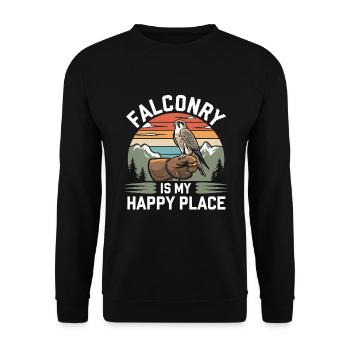 Explore the Art of Falconry with Magnificent Birds - Unisex Sweatshirt - black - Front - Alina (178cm) & Michal (187cm)