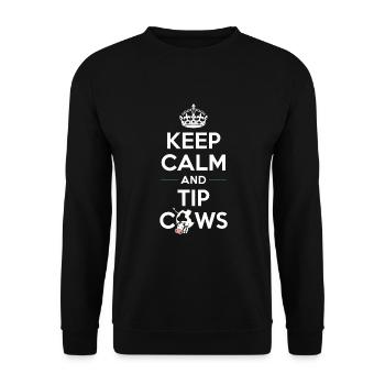 Funny Cow Tipping Joke for Farm Enthusiasts and - Unisex Sweatshirt - black - Front - Alina (178cm) & Michal (187cm)