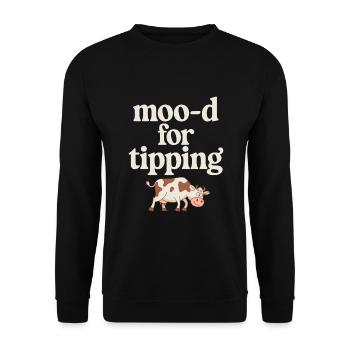 Funny Cow Tipping Joke for Farm Enthusiasts and - Unisex Sweatshirt - black - Front - Alina (178cm) & Michal (187cm)