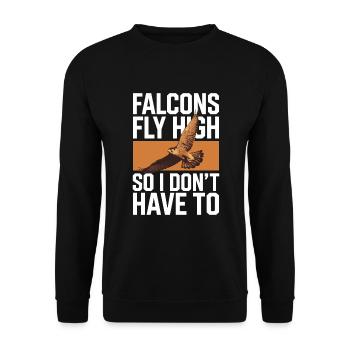 Explore the Art of Falconry with Magnificent Birds - Unisex Sweatshirt - black - Front - Alina (178cm) & Michal (187cm)