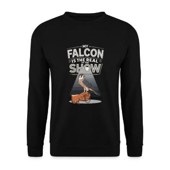 Explore the Art of Falconry with Magnificent Birds - Unisex Sweatshirt - black - Front - Alina (178cm) & Michal (187cm)