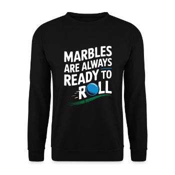 Des aventures palpitantes de courses de billes pour les passionnés - Sweat-shirt Unisexe - noir - Devant - Alina (178cm) & Michal (187cm)